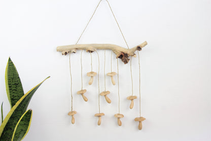 Handmade Wooden Wind Chimes Mushroom