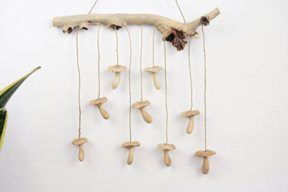 Handmade Wooden Wind Chimes Mushroom