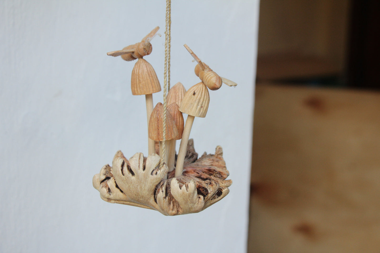 Wooden Hanging Bird Feeder