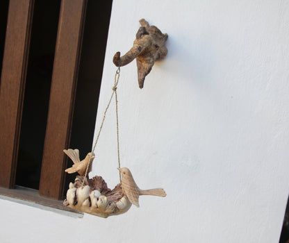 Wooden Hanging Bird Feeder