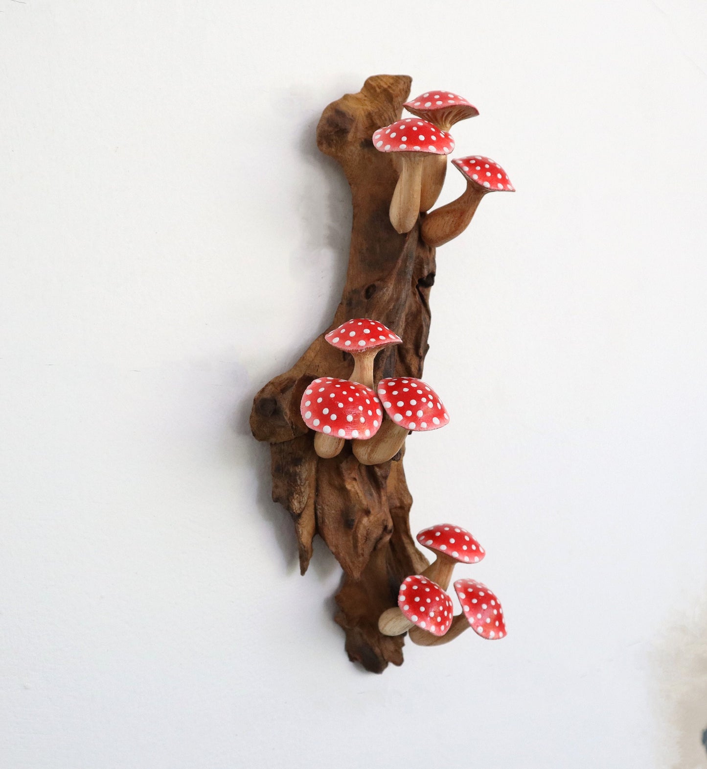 Hand-painted Red Mushrooms Decor